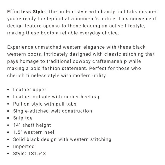 Old West Tall Leather Western Boots Size 7.5 Black Feminine - Picture 15 of 16